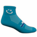 Colored High Performance Quarter Moisture Wicking Sock w/ Knit In Logo